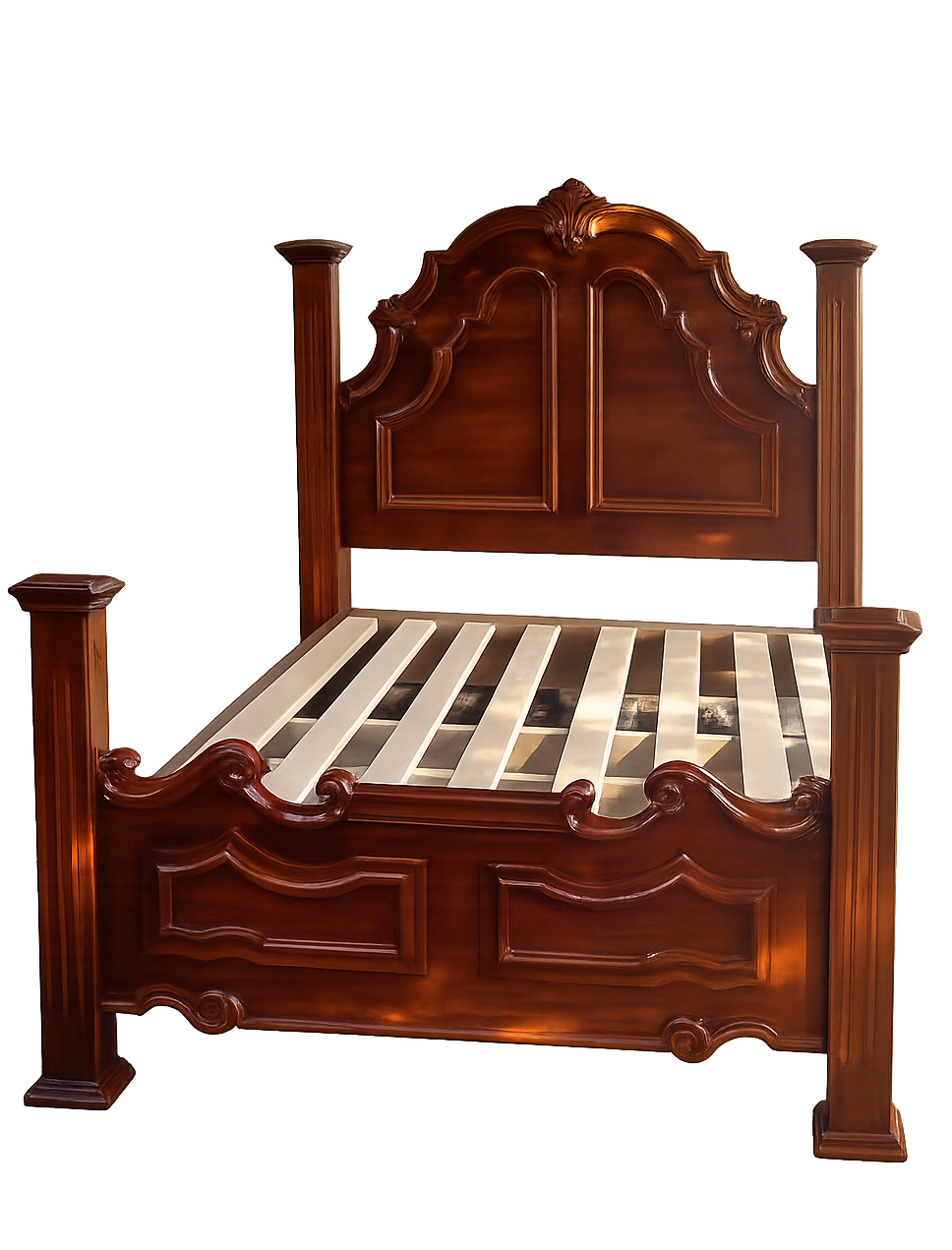 Royal Handcrafted Mahogany Bed Frame