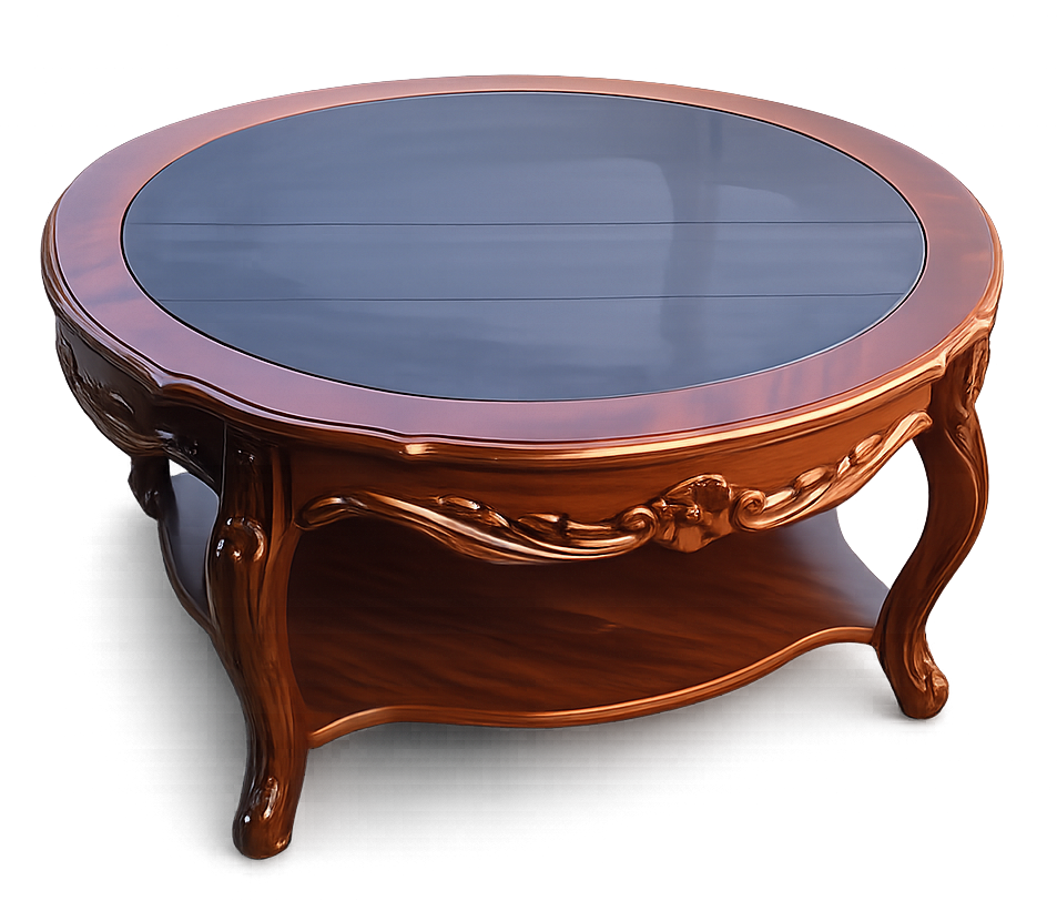 Royal Carved Glass-Top Coffee Table