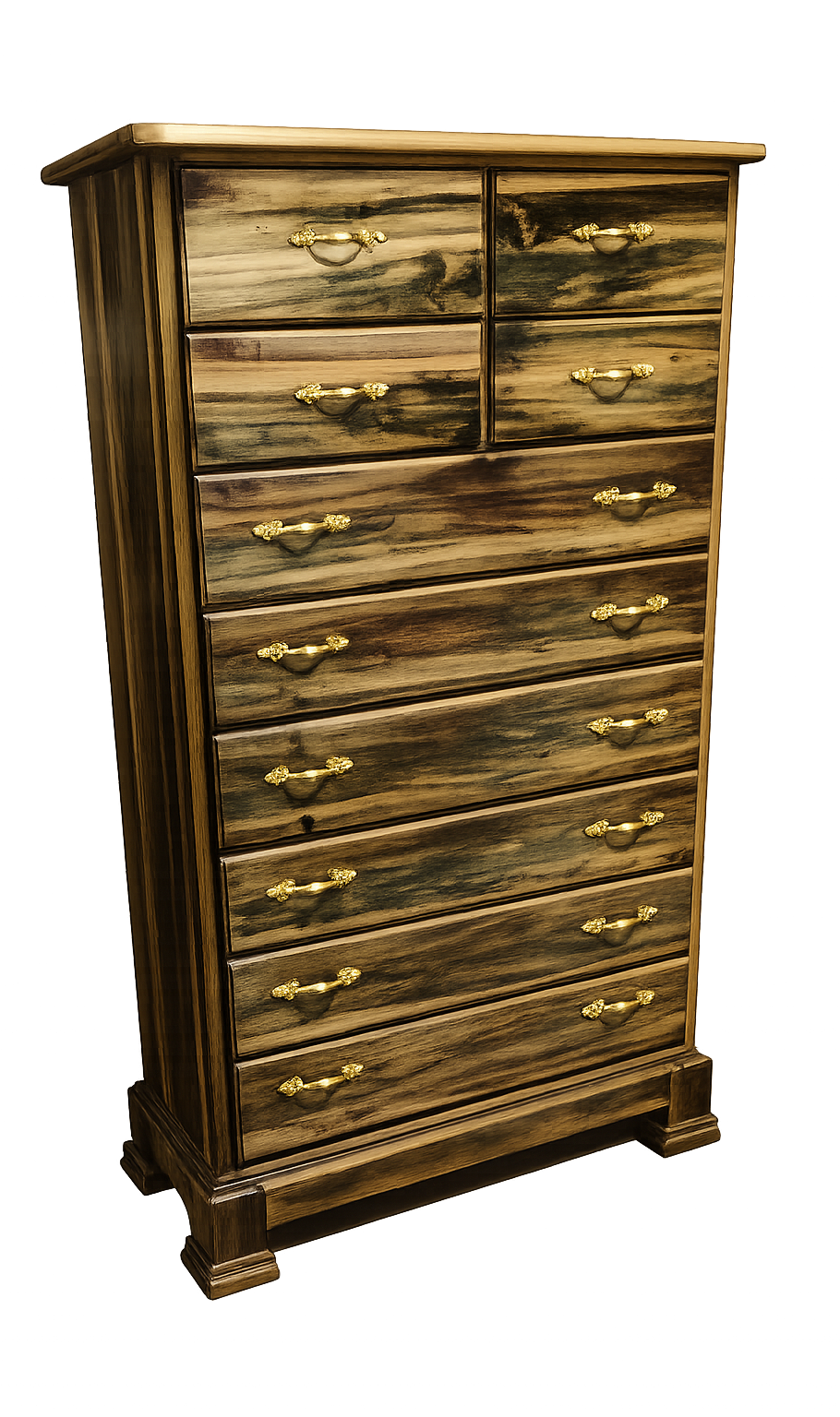 Heritage Spalted Wood Tallboy Chest of Drawers
