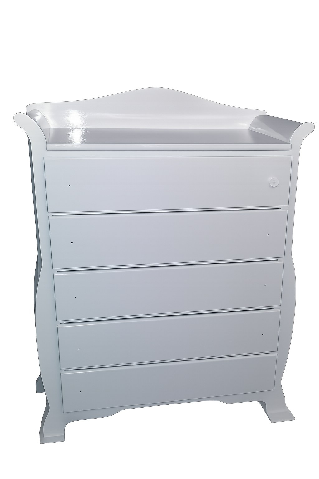 Elegant White 5-Drawer Chest